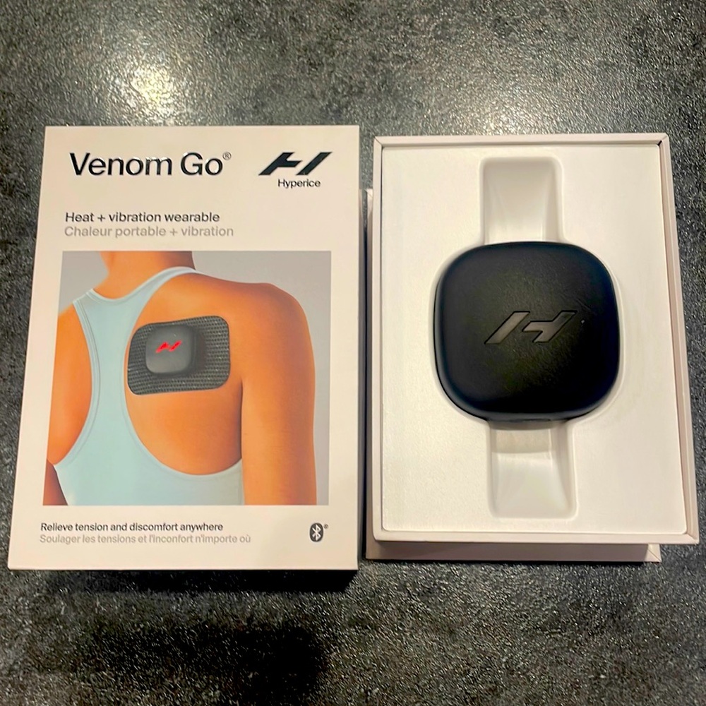 Hyperice Venom Go Heat+Vibration Wearable, 8 Reusable Pads, Battery-Powered